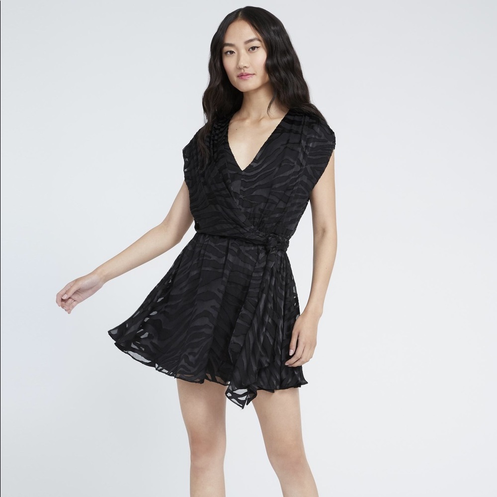 alice + olivia Essie Zebra Print Mini Wrap Dress